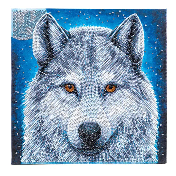 Moonlight Wolf Crystal Art Framed Canvas Kit Craft Buddy - for just $29.99! 