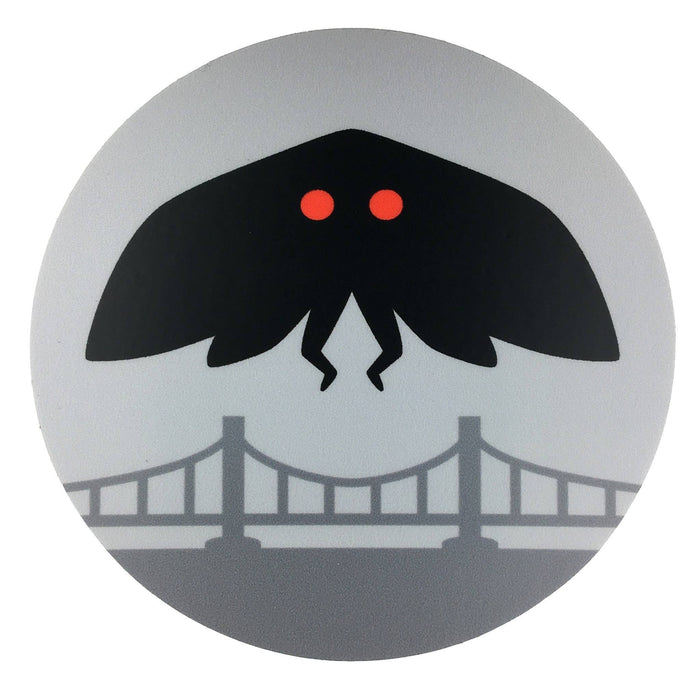 Mothman Minimalist Circle Sticker - for just $3.50! 