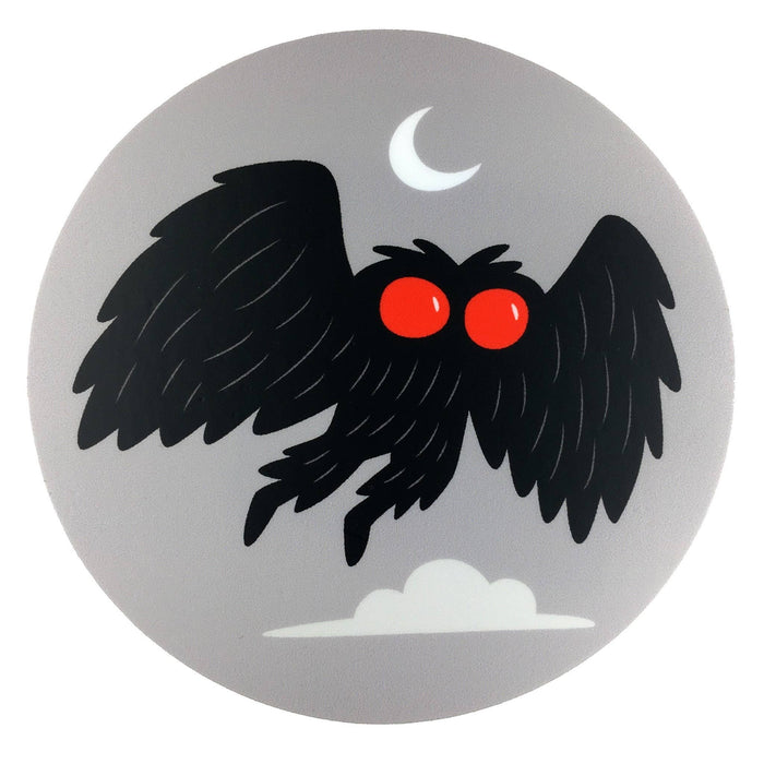 Mothman Moon Circle Sticker - for just $3! 