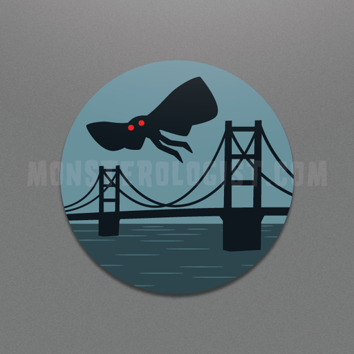 Mothman Point Pleasant Circle Sticker - for just $3! 