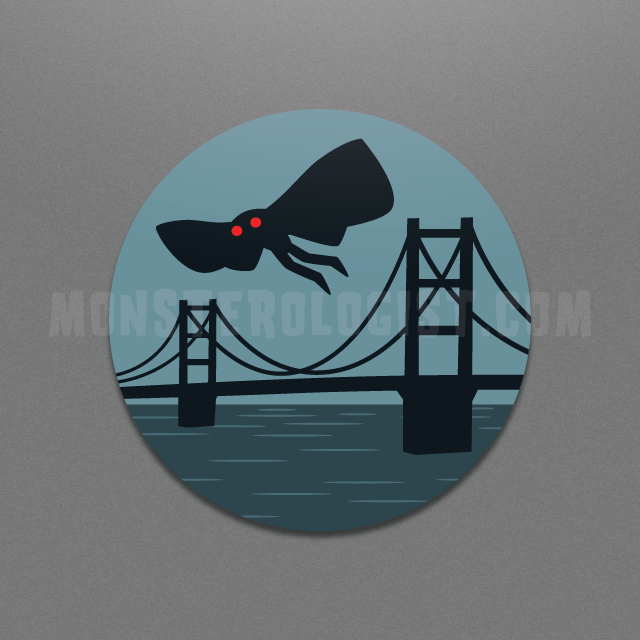 Mothman Point Pleasant Circle Sticker - for just $3! 