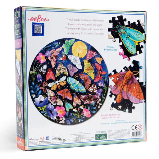 Moths 500 Piece Round Jigsaw Puzzle eeBoo - for just $26.99! 