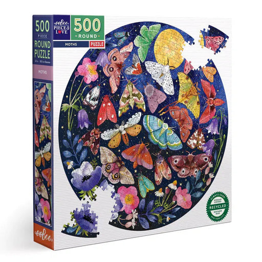 Moths 500 Piece Round Jigsaw Puzzle eeBoo - for just $26.99! 