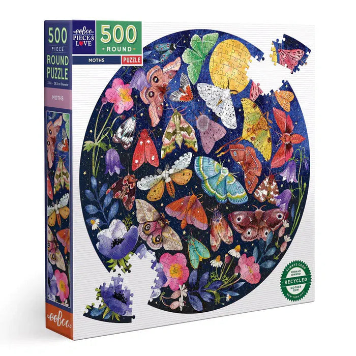 Moths 500 Piece Round Jigsaw Puzzle eeBoo - for just $26.99! 