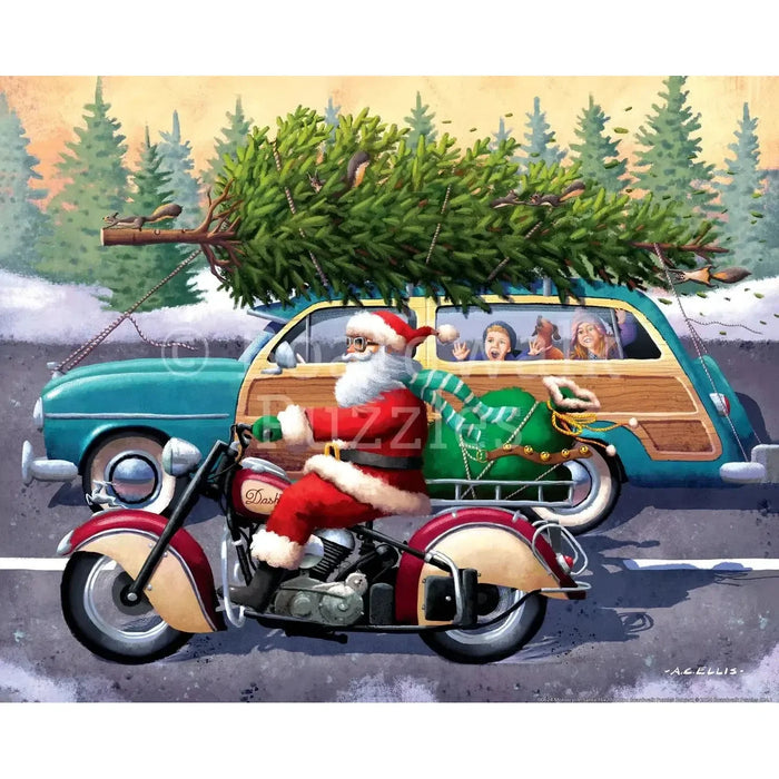 Motorcycle Santa 210 Piece Jigsaw Puzzle Boardwalk - for just $11.99! 