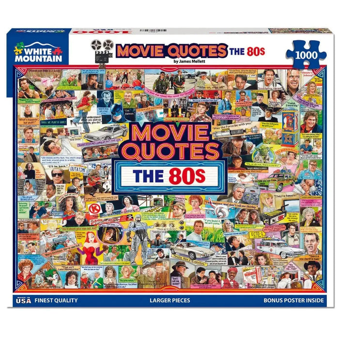 Movie Quotes of the 80s 1000 Piece Jigsaw Puzzle White Mountain - for just $19.99! 