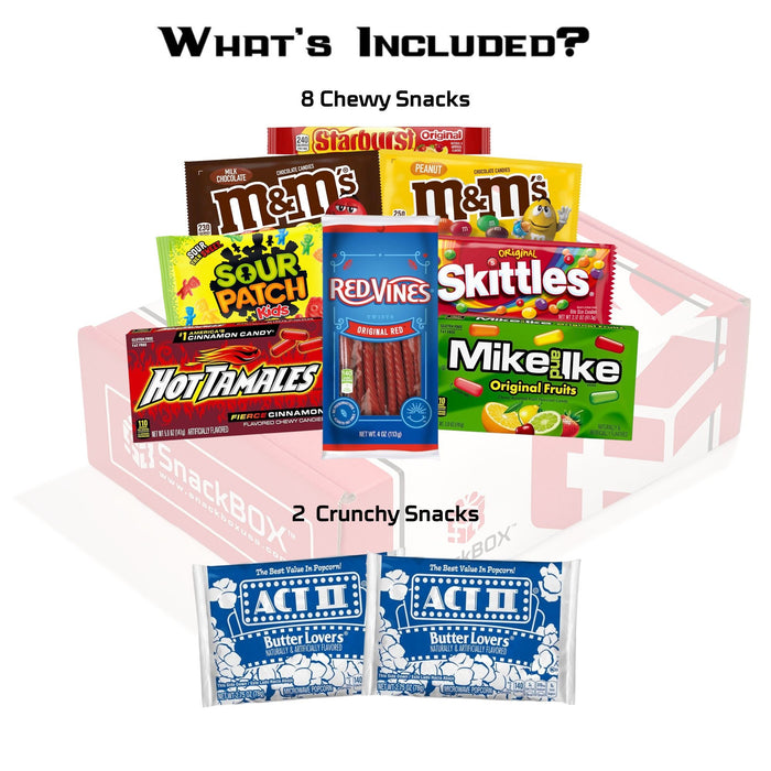 Movie Night Care Package (10 Snacks) - for just $29.99! 