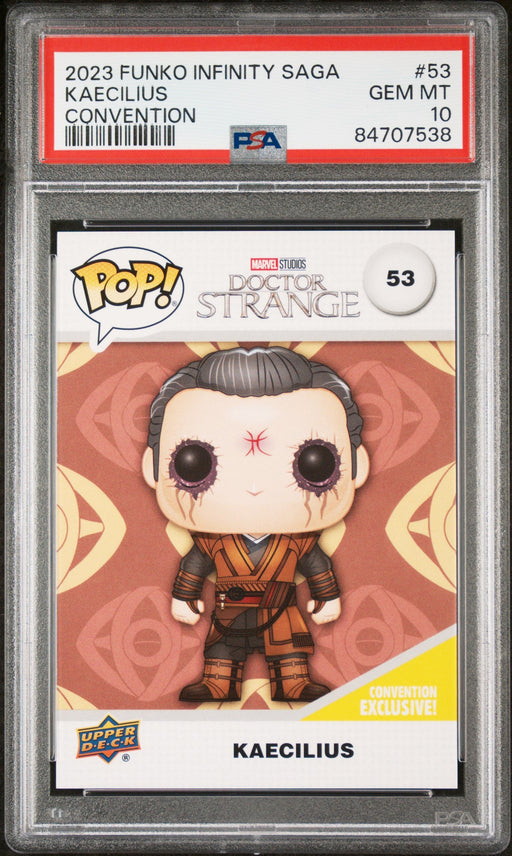 2023 UPPER DECK FUNKO POP MARVEL  KAECILIUS CONVENTION #53  PSA 10 - for just $59! 