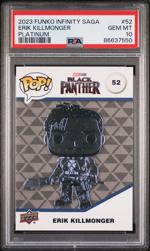 2023 UPPER DECK FUNKO POP MARVEL  ERIK KILLMONGER PLATINUM #52  PSA 10 - for just $54! 