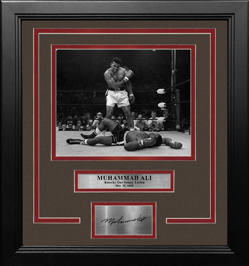 Muhammad Ali Knocks Out Sonny Liston Framed Boxing Photo with Engraved Autograph - for just $79.99! 