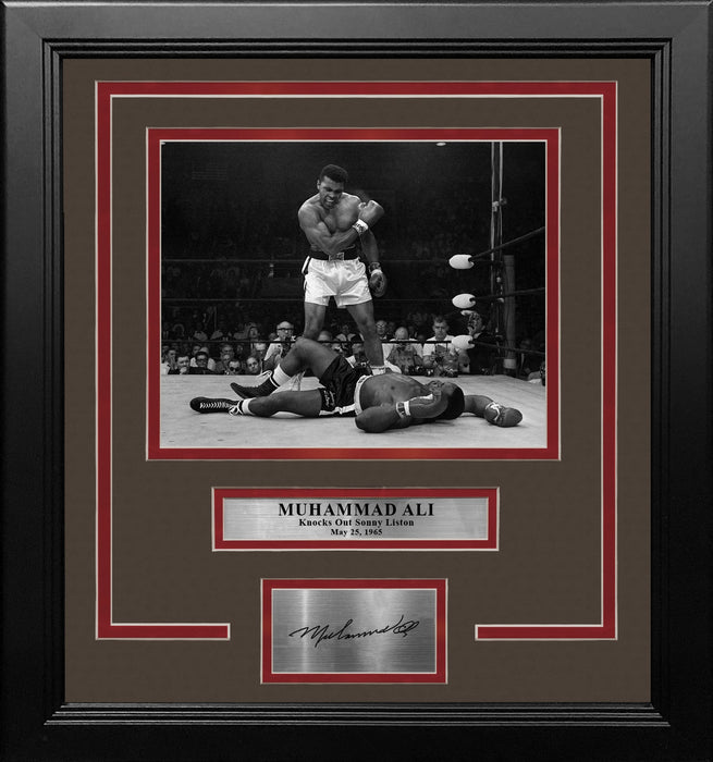 Muhammad Ali Knocks Out Sonny Liston Framed Boxing Photo with Engraved Autograph - for just $79.99! 