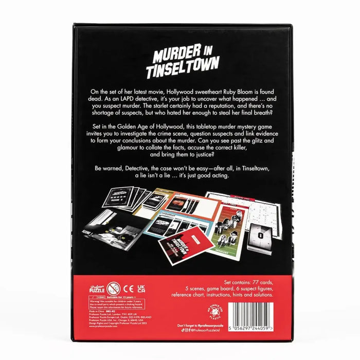 Murder in Tinseltown - Crime-Solving Detective Puzzle Game - Professor Puzzle - for just $19.99! 