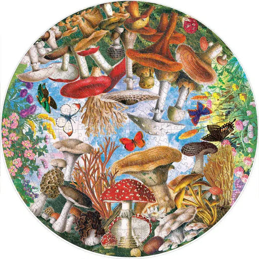 Mushroom & Butterflies 500 Piece Round Jigsaw Puzzle eeBoo - for just $26.99! 