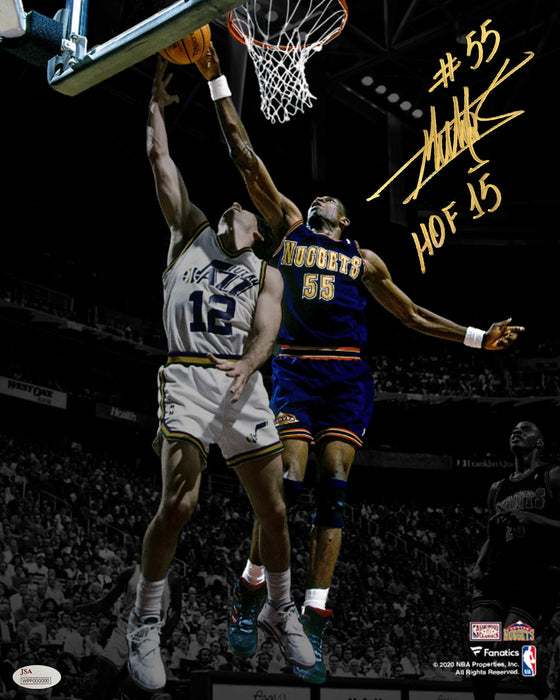 Dikembe Mutombo Denver Nuggets Autographed 11x14 Basketball Photo Inscribed Hall of Fame: Gold Ink - for just $229.99! 
