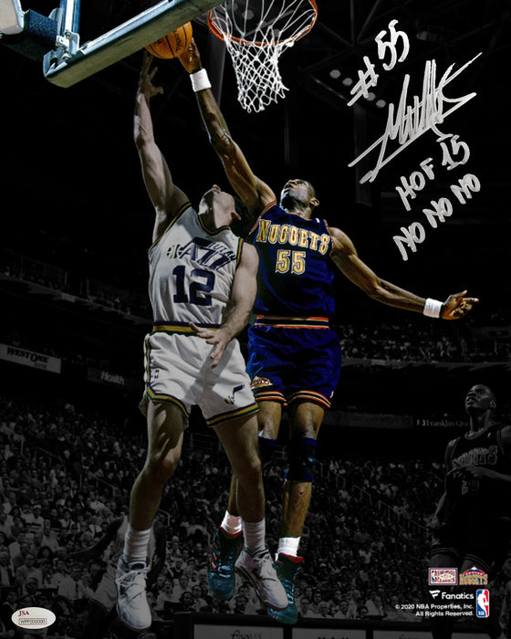 Dikembe Mutombo Denver Nuggets Autographed 16x20 Basketball Photo Inscribed Hall of Fame & No-No-No - for just $349.99! 
