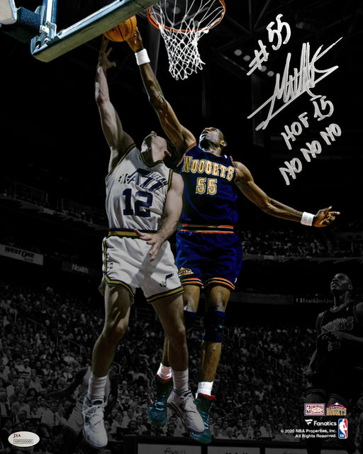 Dikembe Mutombo Denver Nuggets Autographed 11x14 Basketball Photo Inscribed Hall of Fame & No-No-No - for just $279.99! 