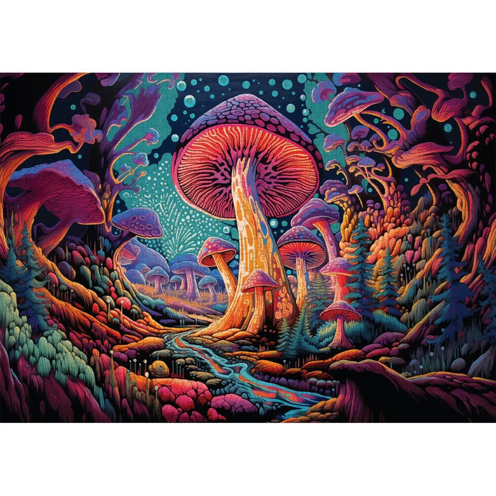 Mystical Mushrooms 1000 Piece Jigsaw Puzzle Trippy - for just $19.99! 