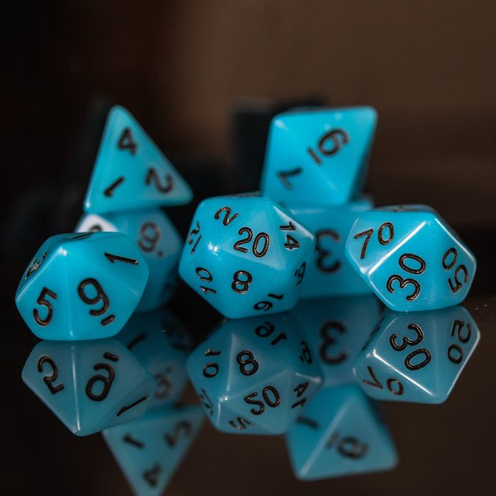 Neon Blue Acrylic Dice Set - Just $9.99! Shop now at Retro Gaming of Denver