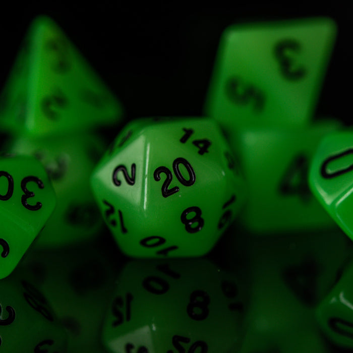 Neon Green Acrylic Dice Set - Just $9.99! Shop now at Retro Gaming of Denver