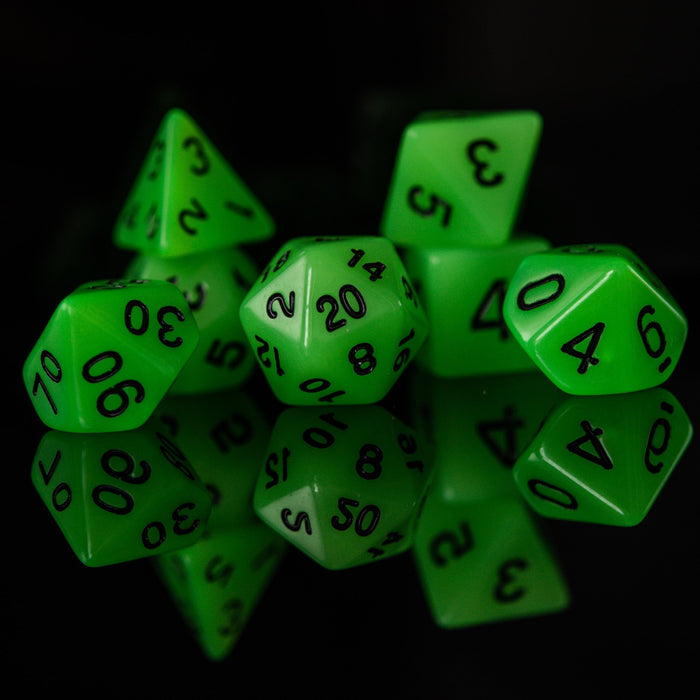 Neon Green Acrylic Dice Set - Just $9.99! Shop now at Retro Gaming of Denver