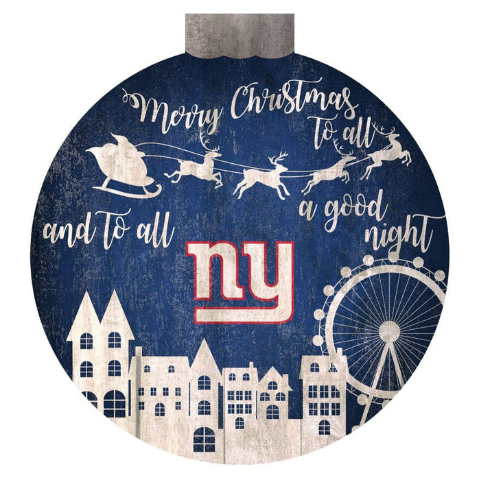 New York Giants 12" Christmas Village Wall Art Wood Sign - for just $12.99! 