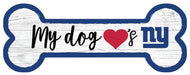 New York Giants Football Dog Bone White Wooden Sign - for just $12.99! 