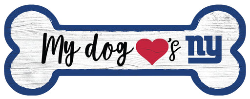 New York Giants Football Dog Bone White Wooden Sign - for just $12.99! 