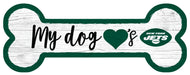 New York Jets Football Dog Bone White Wooden Sign - for just $12.99! 