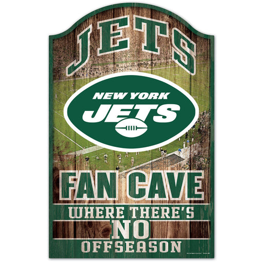 New York Jets Fan Cave 11" x 17" Wood Sign - for just $29.99! 
