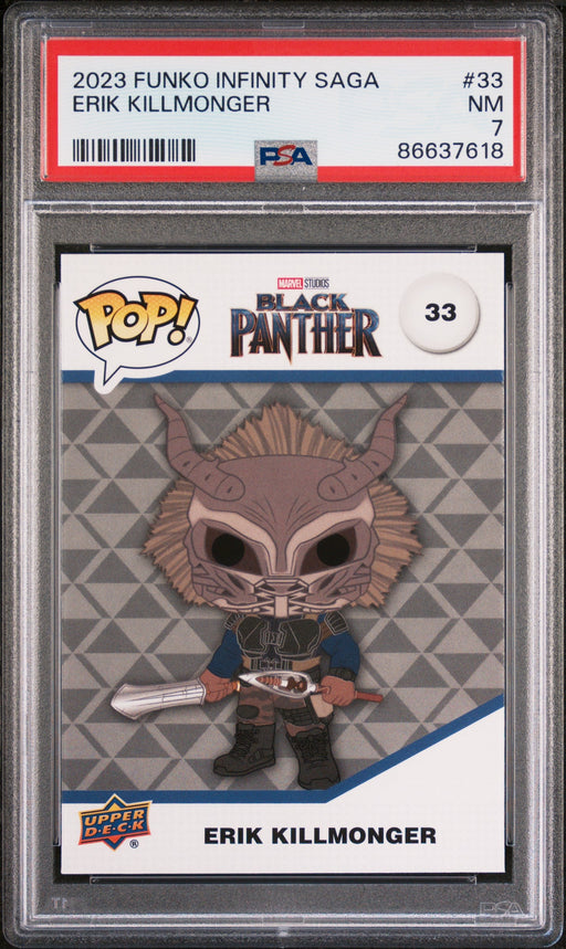 2023 UPPER DECK FUNKO POP MARVEL  ERIK KILLMONGER  #33  PSA 7 - for just $12! 