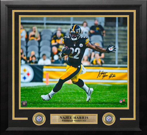 Najee Harris in Action Pittsburgh Steelers Autographed 16" x 20" Framed Football Photo - for just $199.99! 