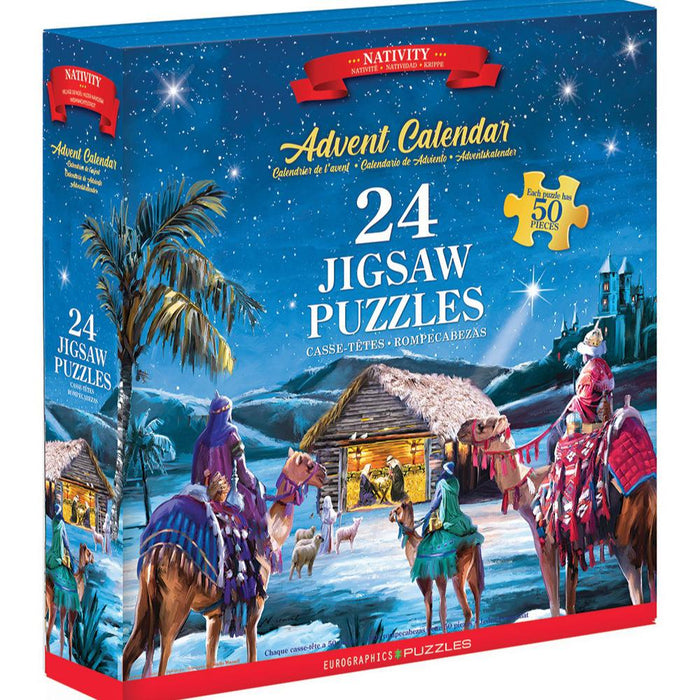 Nativity Advent Calendar - 24 Set of 50 Piece Mini Jigsaw Puzzles Eurographics - for just $39.99! 