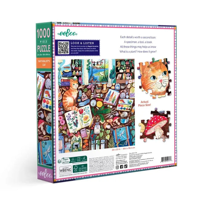 Naturalist's Cat 1000 Piece Jigsaw Puzzle eeBoo - for just $26.99! 