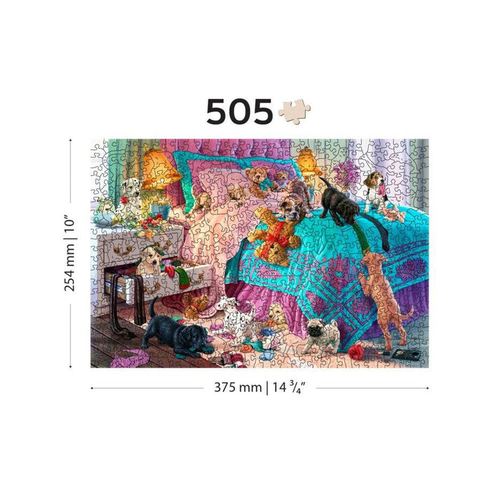 Naughty Puppies 505 Piece Wood Jigsaw Puzzle Wooden City - for just $27.99! 