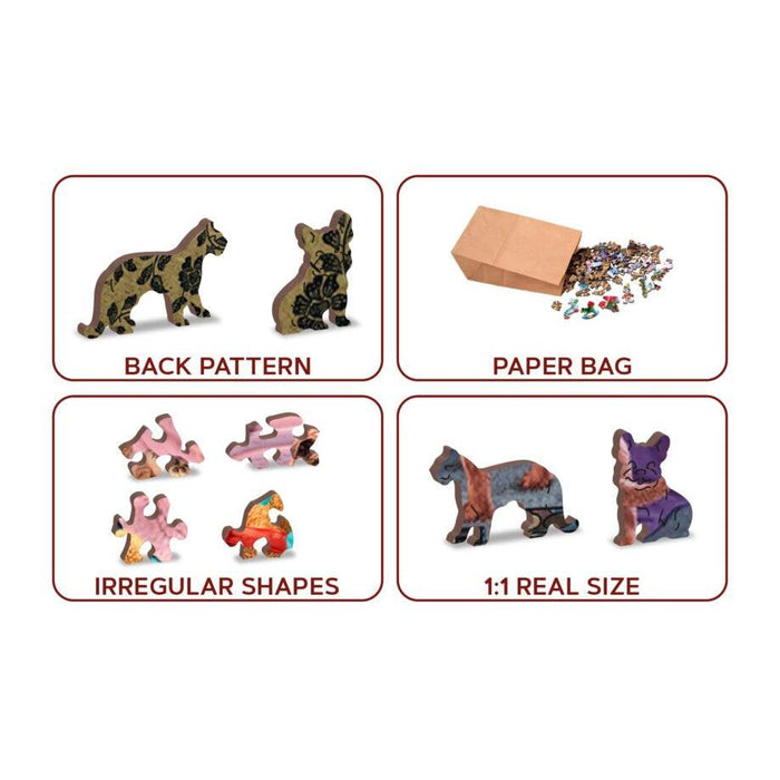 Naughty Puppies 505 Piece Wood Jigsaw Puzzle Wooden City - for just $27.99! 