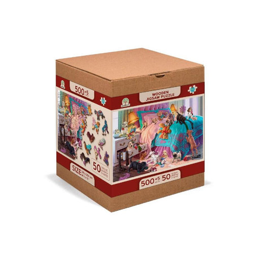 Naughty Puppies 505 Piece Wood Jigsaw Puzzle Wooden City - for just $27.99! 