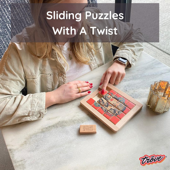 Naughty vs Nice Dualities Sliding Wood Puzzle Trove - for just $10.99! 