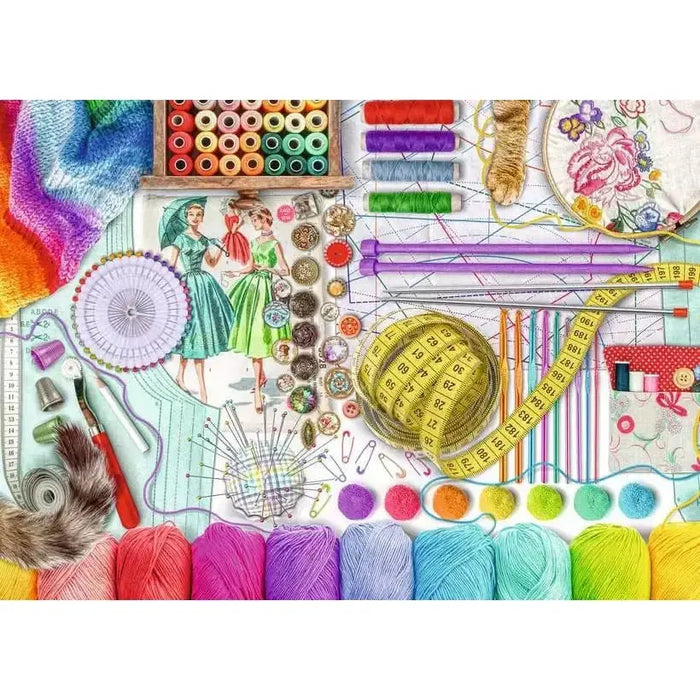 Needlework Station 500 Large Piece Jigsaw Puzzle Ravensburger - for just $24.99! 