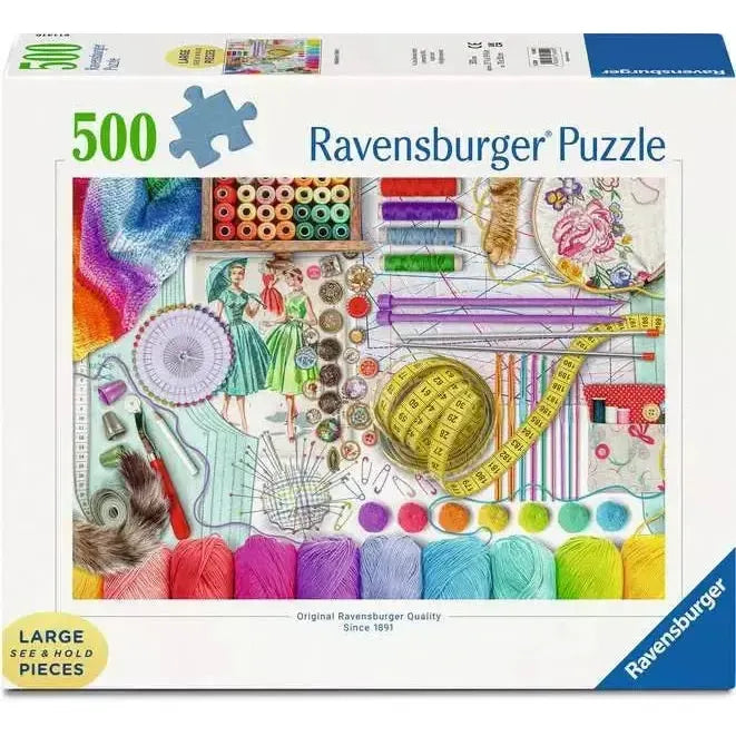 Needlework Station 500 Large Piece Jigsaw Puzzle Ravensburger - for just $24.99! 