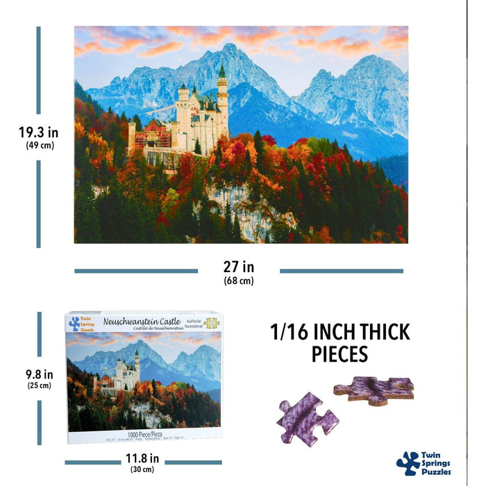 Neuschwanstein Castle 1000 Piece Jigsaw Puzzle Twin Spring - for just $19.99! 