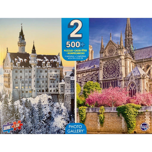 Neuschwanstein & Notre Dame 2 Pack 500 Piece Jigsaw Puzzles Sure Lox - for just $19.99! 