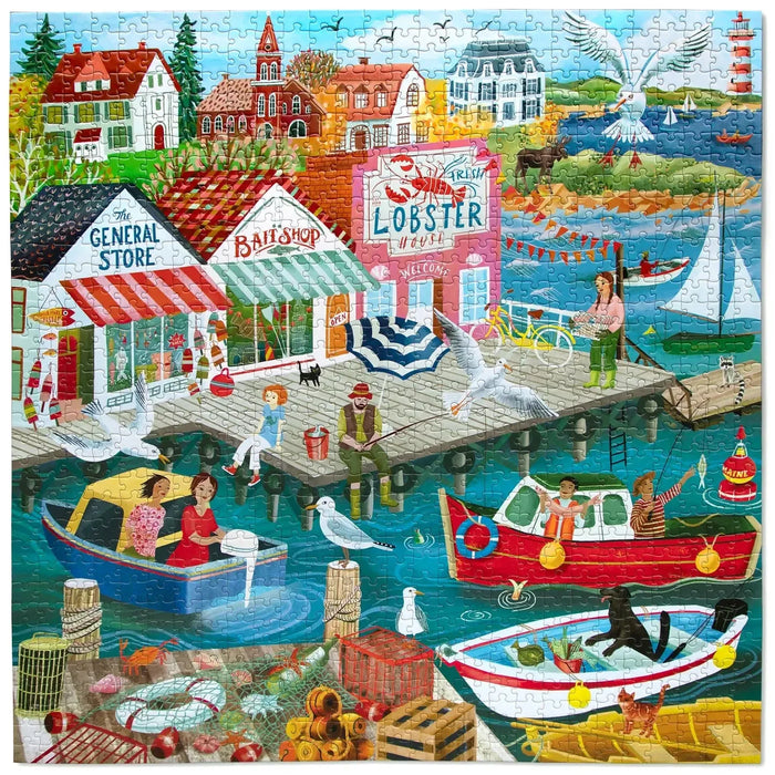 New England Wharf 1000 Piece Jigsaw Puzzle eeBoo - for just $26.99! 