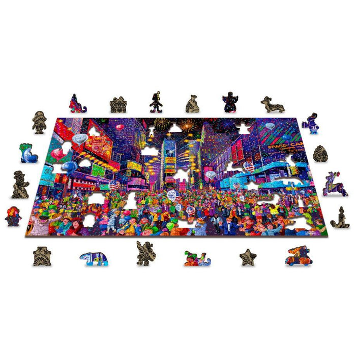 New Year’s Eve 505 Piece Wood Jigsaw Puzzle Wooden City - for just $27.99! 