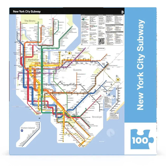 New York City Subway Map MTA 100 Piece Mini Jigsaw Puzzle NYPC - for just $14.99! 