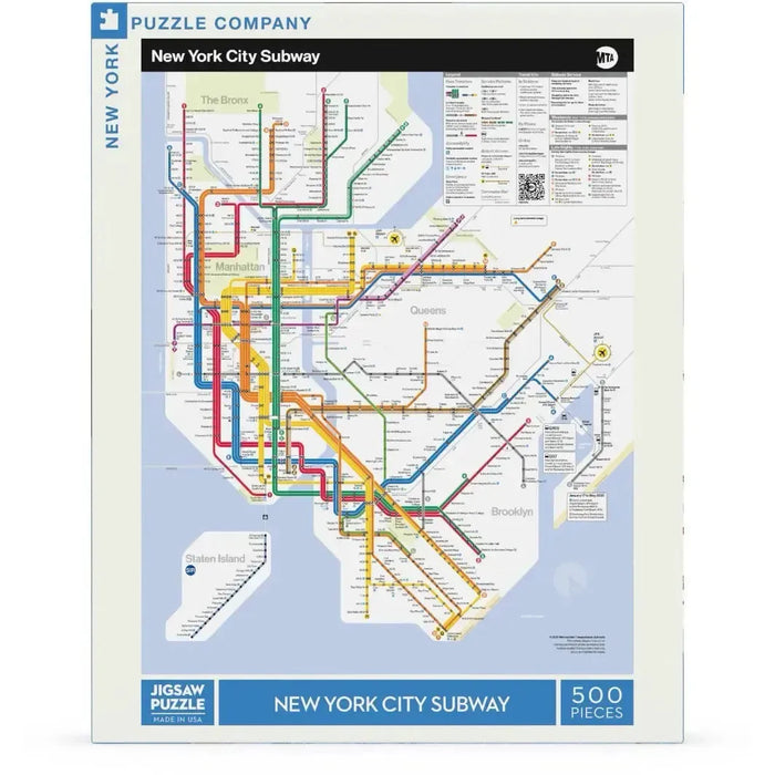New York City Subway Map MTA 500 Piece Jigsaw Puzzle NYPC - for just $26.99! 