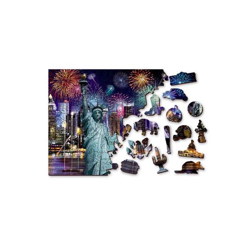 New York by Night 200 Piece Wood Jigsaw Puzzle Wooden City - for just $19.99! 