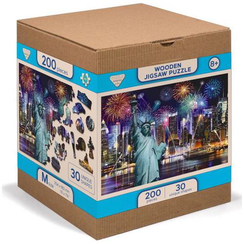New York by Night 200 Piece Wood Jigsaw Puzzle Wooden City - for just $19.99! 