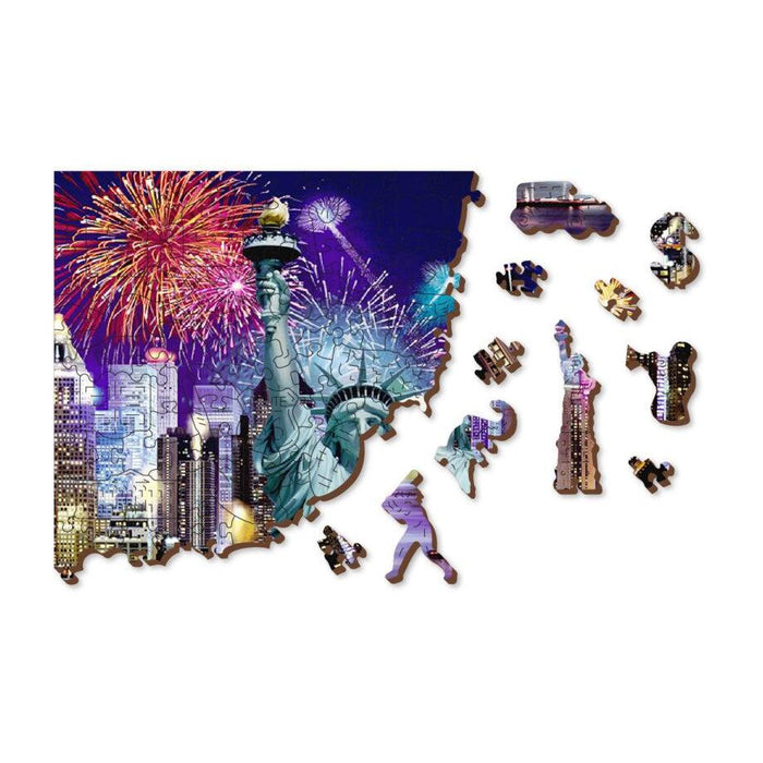 New York by Night 400 Piece Wood Jigsaw Puzzle Wooden City - for just $24.99! 