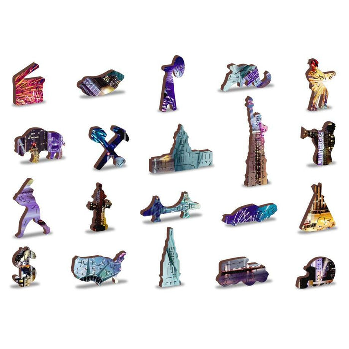 New York by Night 400 Piece Wood Jigsaw Puzzle Wooden City - for just $24.99! 