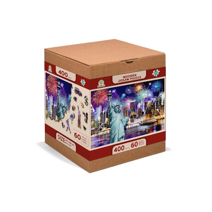 New York by Night 400 Piece Wood Jigsaw Puzzle Wooden City - for just $24.99! 